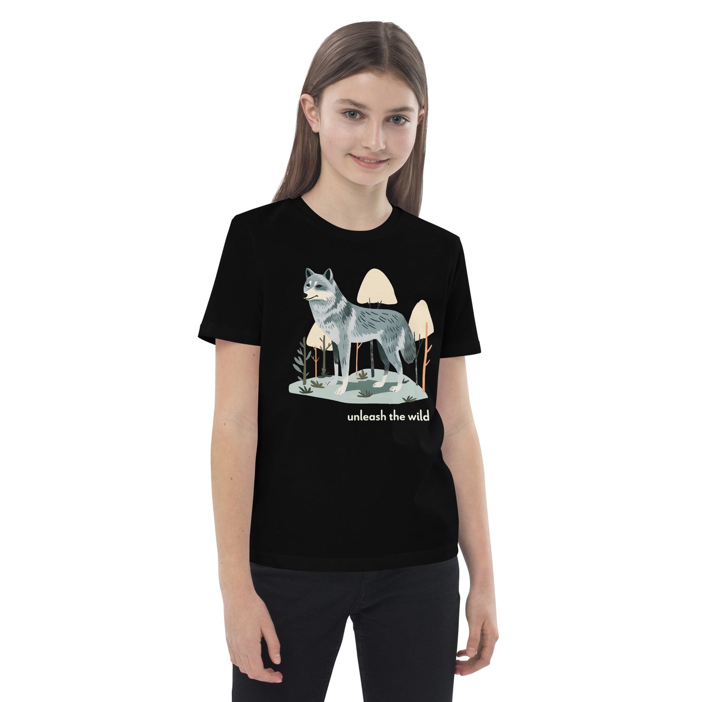 Kids Organic Cotton T-shirt - Grey Wolf