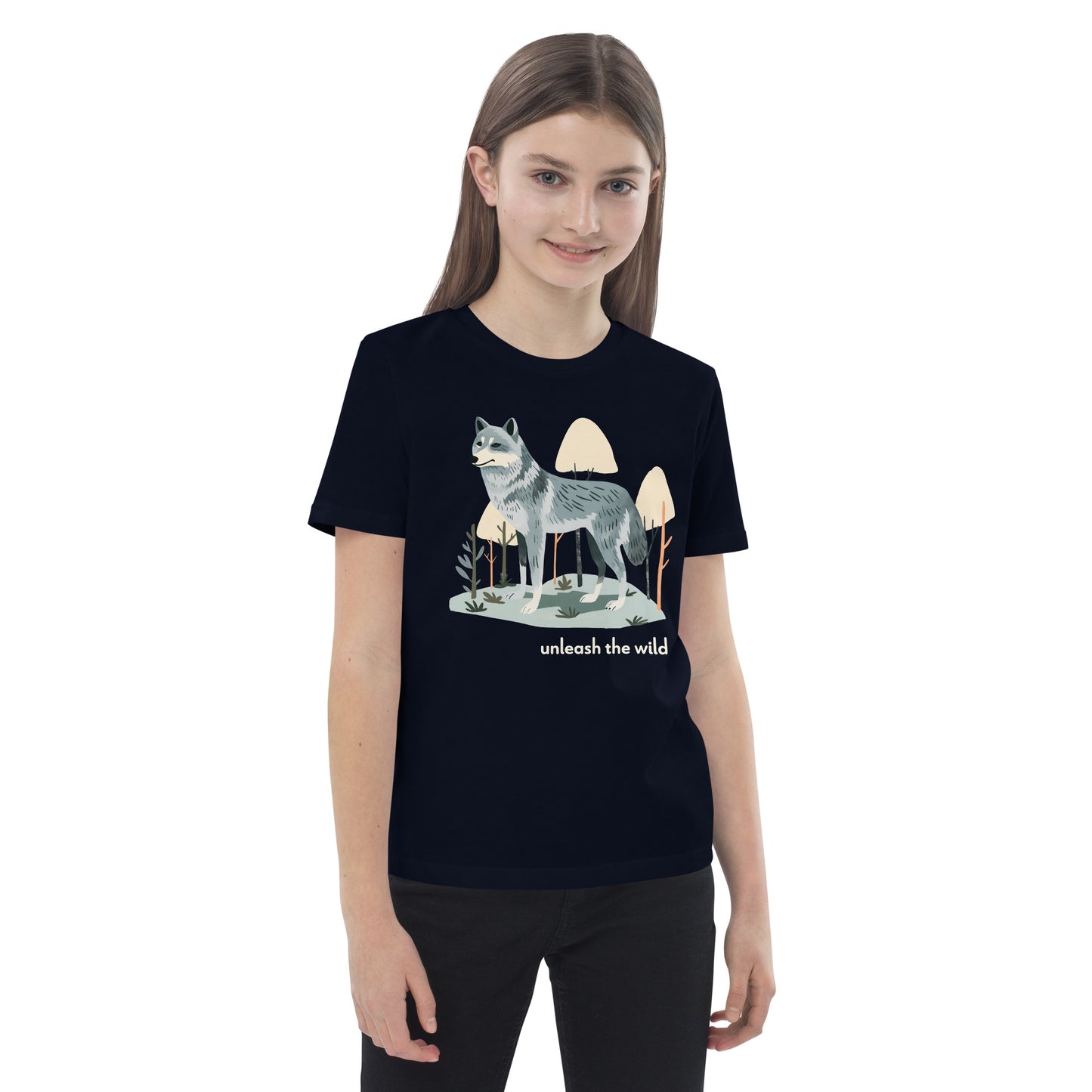 Kids Organic Cotton T-shirt - Grey Wolf
