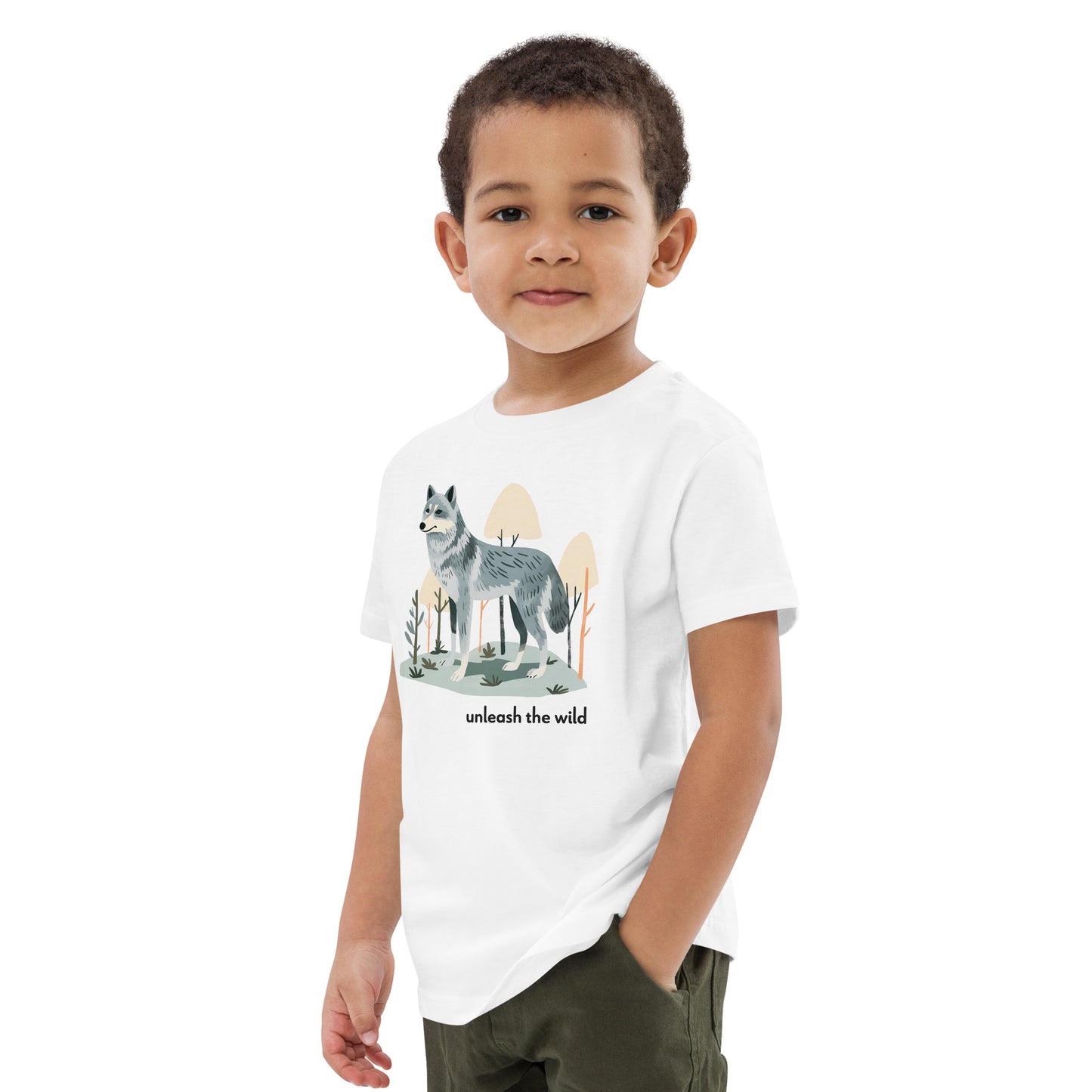 Kids Organic Cotton T-shirt - Grey Wolf