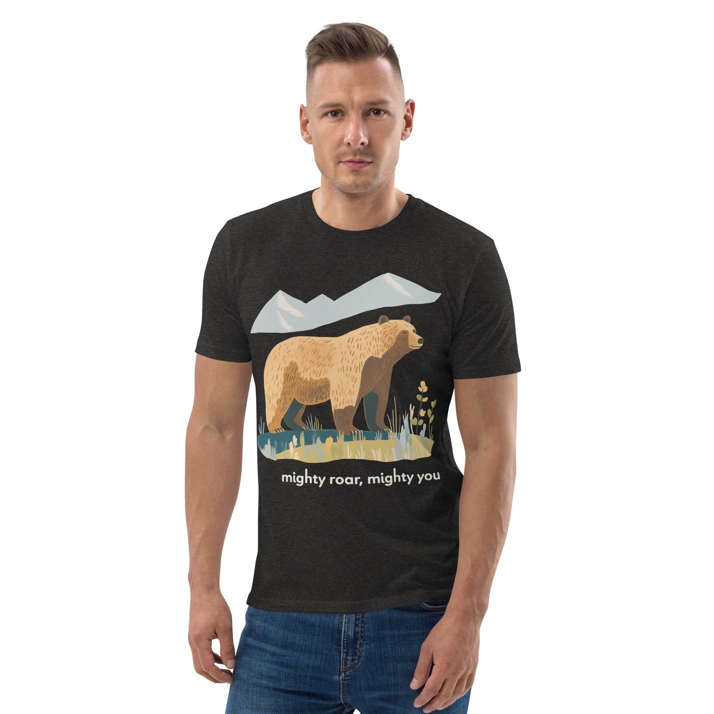 Adult Unisex Organic Cotton T-Shirt - Grizzly Bear