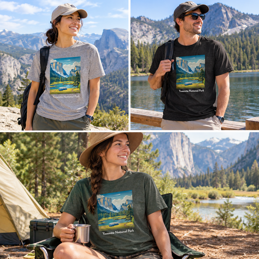 Adult Unisex Organic Cotton T-Shirt - Yosemite National Park