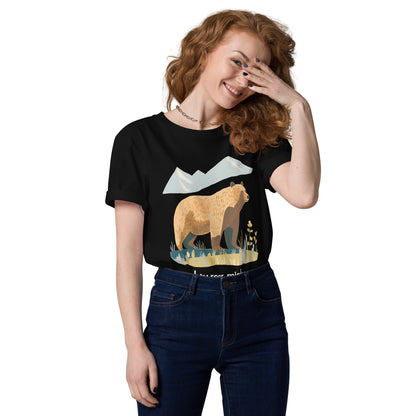 Adult Unisex Organic Cotton T-Shirt - Grizzly Bear