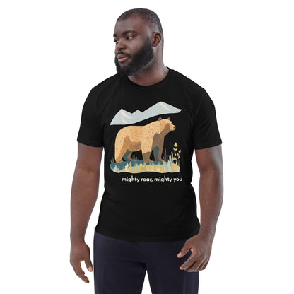 Adult Unisex Organic Cotton T-Shirt - Grizzly Bear