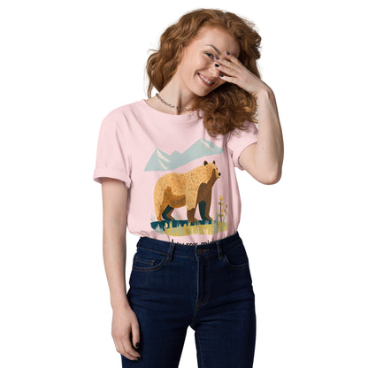 Adult Unisex Organic Cotton T-Shirt - Grizzly Bear