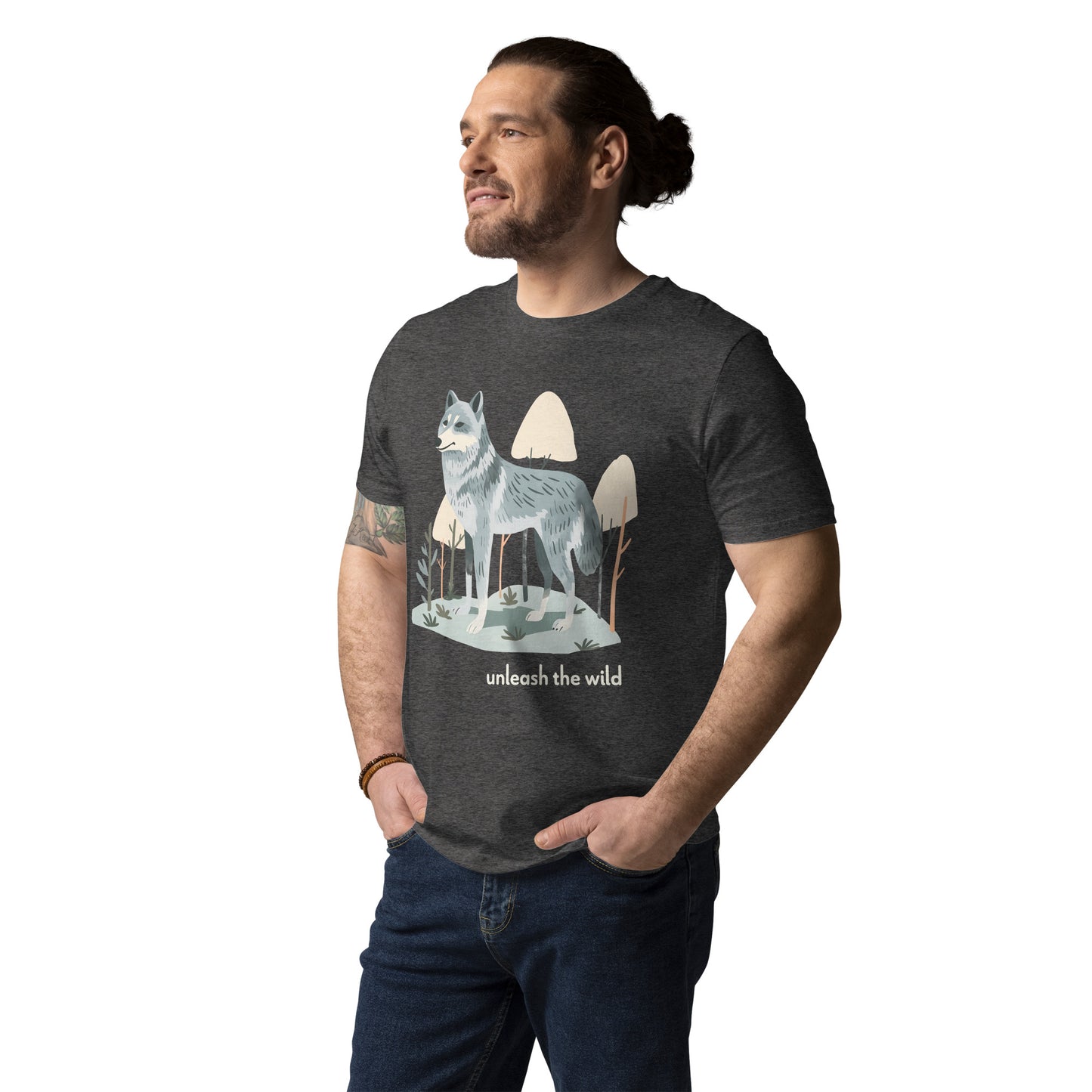 Adult Unisex Organic Cotton T-Shirt - Grey Wolf