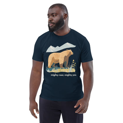 Adult Unisex Organic Cotton T-Shirt - Grizzly Bear