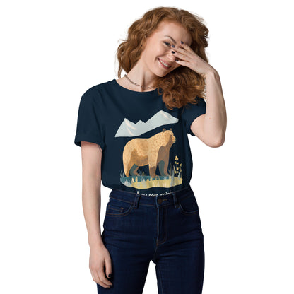 Adult Unisex Organic Cotton T-Shirt - Grizzly Bear