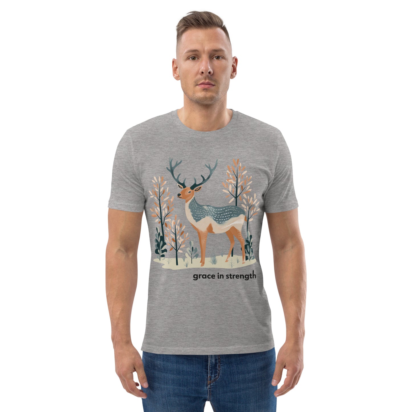 Adult Unisex Organic Cotton T-Shirt - Mountain Elk