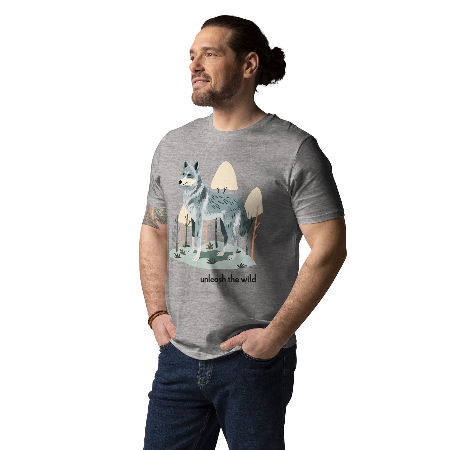 Adult Unisex Organic Cotton T-Shirt - Grey Wolf