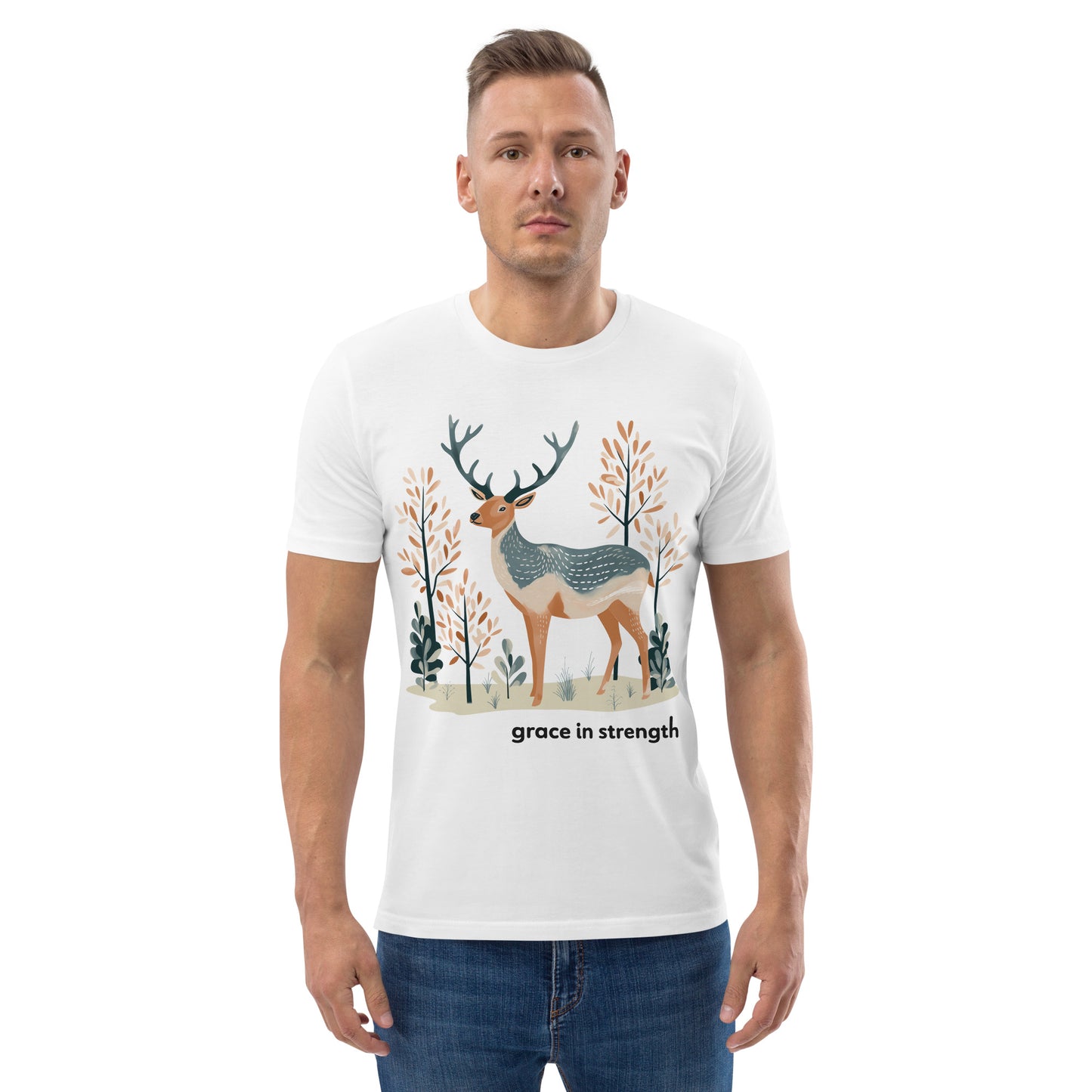 Adult Unisex Organic Cotton T-Shirt - Mountain Elk