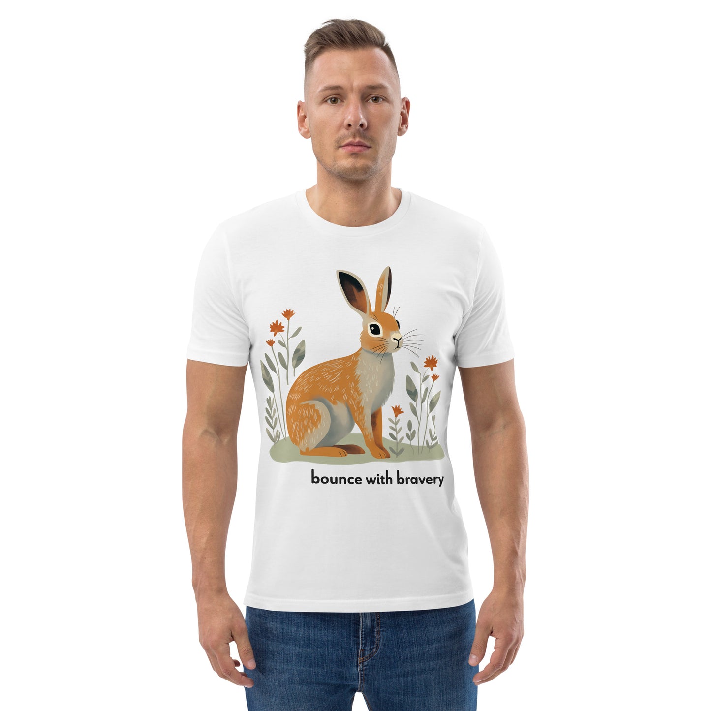 Adult Unisex Organic Cotton T-Shirt - Cottontail Rabbit