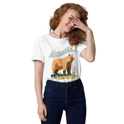 Adult Unisex Organic Cotton T-Shirt - Grizzly Bear