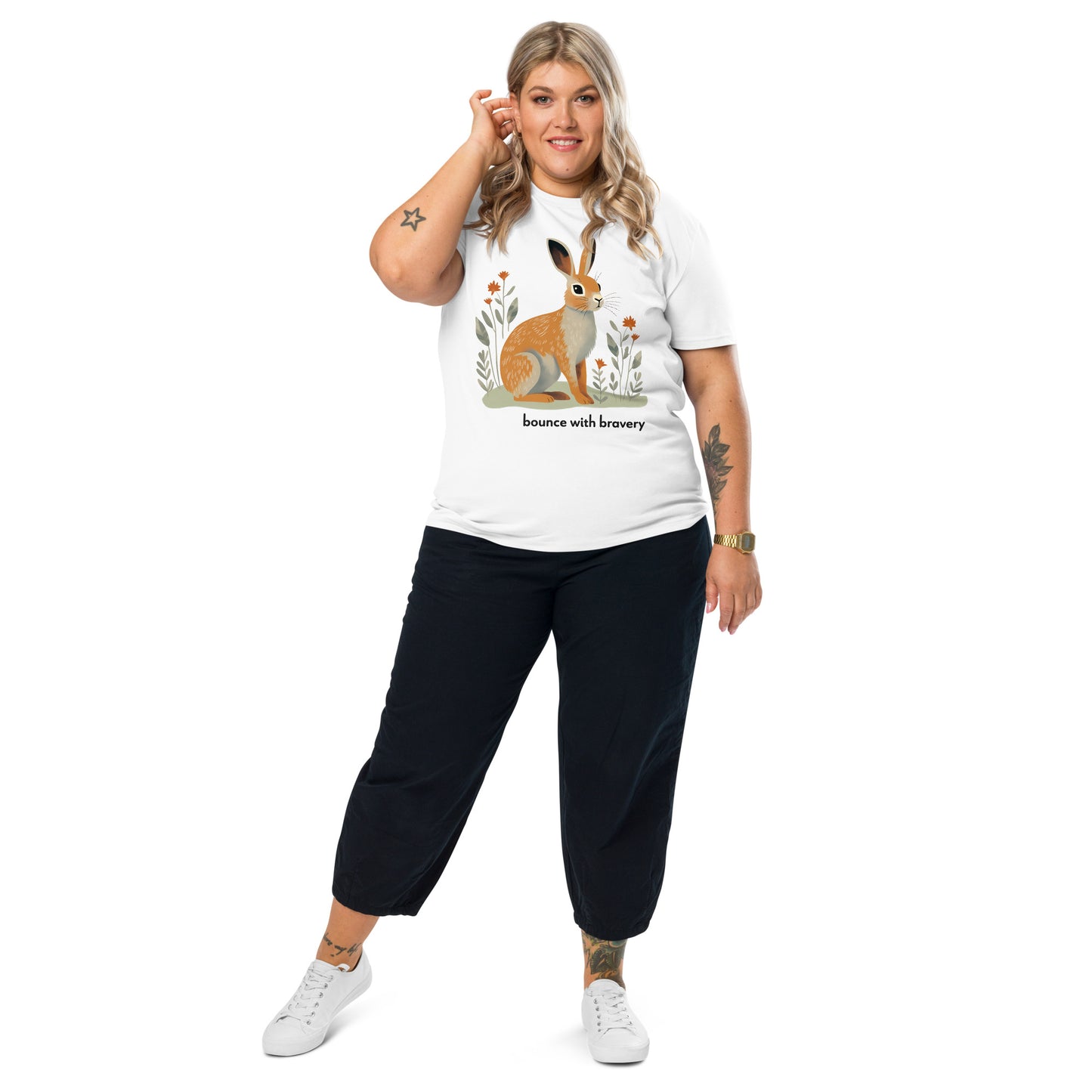 Adult Unisex Organic Cotton T-Shirt - Cottontail Rabbit