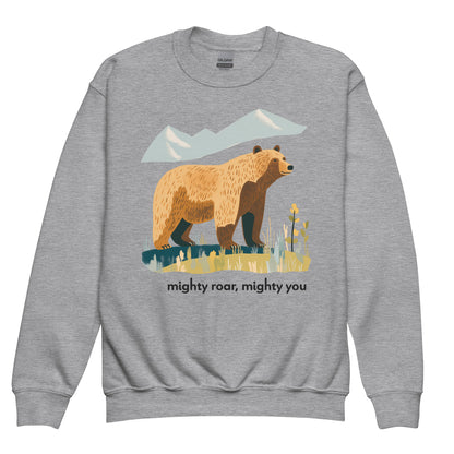 crewneck sweatshirt for kids and youth colored in Sport Grey